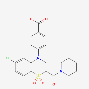 methyl 4-[6-chloro-1,1-dioxido-2-(piperidin-1-ylcarbonyl)-4H-1,4-benzothiazin-4-yl]benzoate