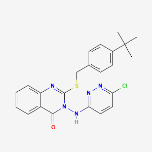 2-[(4-Tert-butylphenyl)methylsulfanyl]-3-[(6-chloropyridazin-3-yl)amino]quinazolin-4-one