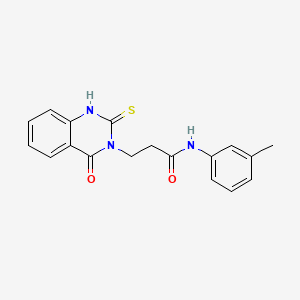 molecular formula C18H17N3O2S B2876481 3-(4-氧代-2-硫代-1,2-二氢喹唑啉-3(4H)-基)-N-(间甲苯基)丙酰胺 CAS No. 443355-50-8