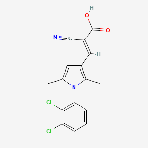 molecular formula C16H12Cl2N2O2 B2876496 2-cyano-3-[1-(2,3-dichlorophenyl)-2,5-dimethyl-1H-pyrrol-3-yl]prop-2-enoic acid CAS No. 743440-58-6