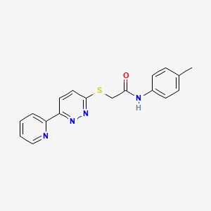 B2876504 2-((6-(pyridin-2-yl)pyridazin-3-yl)thio)-N-(p-tolyl)acetamide CAS No. 893995-24-9