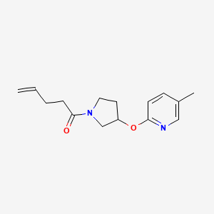 molecular formula C15H20N2O2 B2876508 1-(3-((5-甲基吡啶-2-基)氧代)吡咯烷-1-基)戊-4-烯-1-酮 CAS No. 1903869-02-2