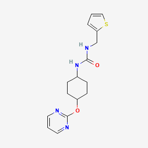 molecular formula C16H20N4O2S B2876515 1-((1r,4r)-4-(嘧啶-2-氧基)环己基)-3-(噻吩-2-基甲基)脲 CAS No. 2034278-56-1