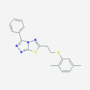 molecular formula C19H18N4S2 B287652 2,5-Dimethylphenyl 2-(3-phenyl[1,2,4]triazolo[3,4-b][1,3,4]thiadiazol-6-yl)ethyl sulfide 