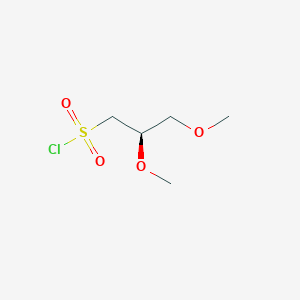 molecular formula C5H11ClO4S B2876526 (2R)-2,3-dimethoxypropane-1-sulfonyl chloride CAS No. 2230789-77-0