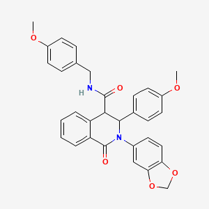 2-(1,3-benzodioxol-5-yl)-3-(4-methoxyphenyl)-N-[(4-methoxyphenyl)methyl]-1-oxo-3,4-dihydroisoquinoline-4-carboxamide