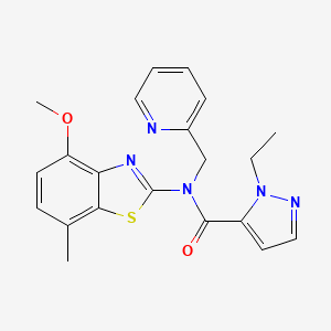 1-ethyl-N-(4-methoxy-7-methylbenzo[d]thiazol-2-yl)-N-(pyridin-2-ylmethyl)-1H-pyrazole-5-carboxamide