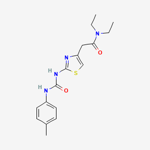 molecular formula C17H22N4O2S B2876546 N,N-diethyl-2-(2-(3-(p-tolyl)ureido)thiazol-4-yl)acetamide CAS No. 921486-61-5