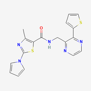 4-methyl-2-(1H-pyrrol-1-yl)-N-((3-(thiophen-2-yl)pyrazin-2-yl)methyl)thiazole-5-carboxamide