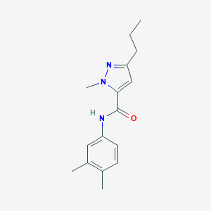 molecular formula C16H21N3O B287655 N-(3,4-dimethylphenyl)-1-methyl-3-propyl-1H-pyrazole-5-carboxamide 