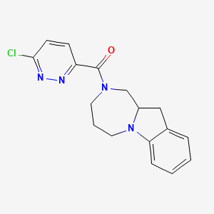 molecular formula C17H17ClN4O B2876553 1,3,4,5,11,11a-Hexahydro-[1,4]diazepino[1,2-a]indol-2-yl-(6-chloropyridazin-3-yl)methanone CAS No. 2109586-73-2