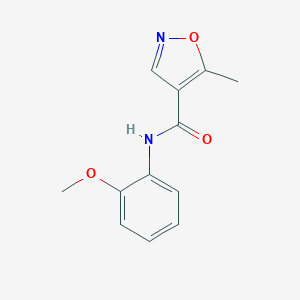 molecular formula C12H12N2O3 B287656 N-(2-methoxyphenyl)-5-methyl-1,2-oxazole-4-carboxamide CAS No. 61643-29-6