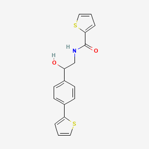 molecular formula C17H15NO2S2 B2876563 N-[2-Hydroxy-2-(4-thiophen-2-ylphenyl)ethyl]thiophene-2-carboxamide CAS No. 2380177-93-3