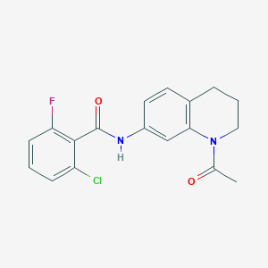 molecular formula C18H16ClFN2O2 B2876566 N-(1-acetyl-3,4-dihydro-2H-quinolin-7-yl)-2-chloro-6-fluorobenzamide CAS No. 898439-06-0