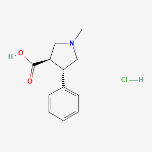 (3R,4S)-1-methyl-4-phenylpyrrolidine-3-carboxylic acid hydrochloride