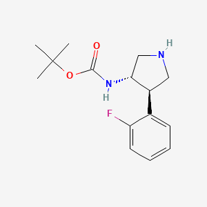 molecular formula C15H21FN2O2 B2876579 叔丁基 N-[(3S,4R)-4-(2-氟苯基)吡咯烷-3-基]氨基甲酸酯 CAS No. 1260602-03-6