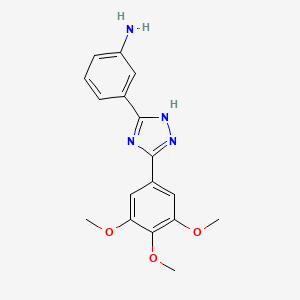 3-[5-(3,4,5-trimethoxyphenyl)-1H-1,2,4-triazol-3-yl]aniline