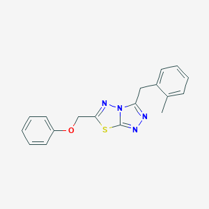 molecular formula C18H16N4OS B287659 [3-(2-Methylbenzyl)[1,2,4]triazolo[3,4-b][1,3,4]thiadiazol-6-yl]methyl phenyl ether 