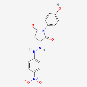 1-(4-Hydroxyphenyl)-3-(2-(4-nitrophenyl)hydrazinyl)pyrrolidine-2,5-dione