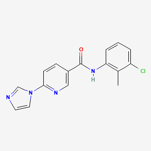 molecular formula C16H13ClN4O B2876591 N-(3-chloro-2-methylphenyl)-6-(1H-imidazol-1-yl)nicotinamide CAS No. 338405-91-7