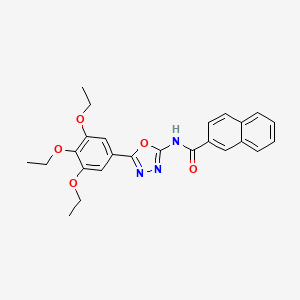 molecular formula C25H25N3O5 B2876592 N-(5-(3,4,5-三乙氧基苯基)-1,3,4-恶二唑-2-基)-2-萘酰胺 CAS No. 891129-41-2