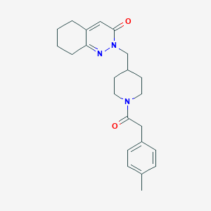 molecular formula C23H29N3O2 B2876594 2-[[1-[2-(4-Methylphenyl)acetyl]piperidin-4-yl]methyl]-5,6,7,8-tetrahydrocinnolin-3-one CAS No. 2309314-88-1