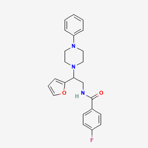 4-fluoro-N-[2-(furan-2-yl)-2-(4-phenylpiperazin-1-yl)ethyl]benzamide