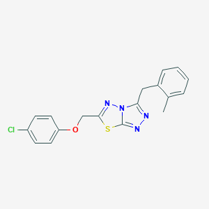 molecular formula C18H15ClN4OS B287660 6-[(4-Chlorophenoxy)methyl]-3-(2-methylbenzyl)[1,2,4]triazolo[3,4-b][1,3,4]thiadiazole 