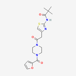N-(4-(2-(4-(furan-2-carbonyl)piperazin-1-yl)-2-oxoethyl)thiazol-2-yl)pivalamide