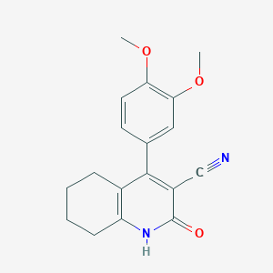 molecular formula C18H18N2O3 B2876605 4-(3,4-Dimethoxyphenyl)-2-oxo-1,2,5,6,7,8-hexahydroquinoline-3-carbonitrile CAS No. 1226074-84-5