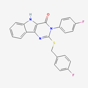 2-((4-fluorobenzyl)thio)-3-(4-fluorophenyl)-3H-pyrimido[5,4-b]indol-4(5H)-one