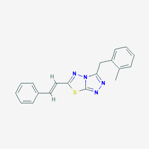 molecular formula C19H16N4S B287661 3-(2-Methylbenzyl)-6-(2-phenylvinyl)[1,2,4]triazolo[3,4-b][1,3,4]thiadiazole 