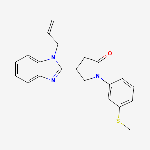 molecular formula C21H21N3OS B2876615 4-(1-allyl-1H-benzo[d]imidazol-2-yl)-1-(3-(methylthio)phenyl)pyrrolidin-2-one CAS No. 847397-68-6