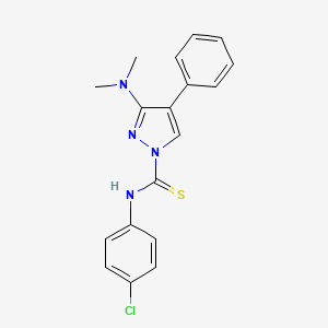 molecular formula C18H17ClN4S B2876624 N-(4-氯苯基)-3-(二甲氨基)-4-苯基-1H-吡唑-1-硫代酰胺 CAS No. 321553-13-3