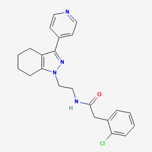 molecular formula C22H23ClN4O B2876625 2-(2-chlorophenyl)-N-(2-(3-(pyridin-4-yl)-4,5,6,7-tetrahydro-1H-indazol-1-yl)ethyl)acetamide CAS No. 1797083-57-8