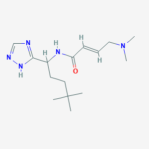 molecular formula C15H27N5O B2876627 (E)-4-(Dimethylamino)-N-[4,4-dimethyl-1-(1H-1,2,4-triazol-5-yl)pentyl]but-2-enamide CAS No. 2411323-29-8