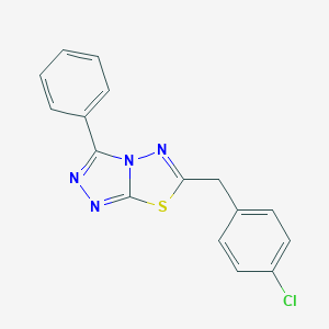 molecular formula C16H11ClN4S B287665 6-(4-Chlorobenzyl)-3-phenyl[1,2,4]triazolo[3,4-b][1,3,4]thiadiazole 