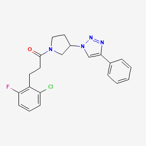 3-(2-chloro-6-fluorophenyl)-1-(3-(4-phenyl-1H-1,2,3-triazol-1-yl)pyrrolidin-1-yl)propan-1-one