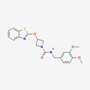 molecular formula C20H21N3O4S B2876662 3-(benzo[d]thiazol-2-yloxy)-N-(3,4-dimethoxybenzyl)azetidine-1-carboxamide CAS No. 1421453-11-3