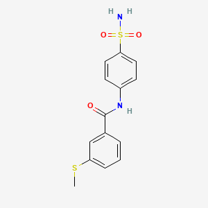 molecular formula C14H14N2O3S2 B2876685 3-(甲硫基)-N-(4-磺酰苯基)苯甲酰胺 CAS No. 887202-38-2