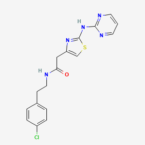N-(4-chlorophenethyl)-2-(2-(pyrimidin-2-ylamino)thiazol-4-yl)acetamide