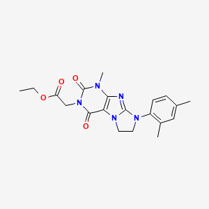 Ethyl 2-[8-(2,4-dimethylphenyl)-1-methyl-2,4-dioxo-1,3,5-trihydroimidazolidino [1,2-h]purin-3-yl]acetate
