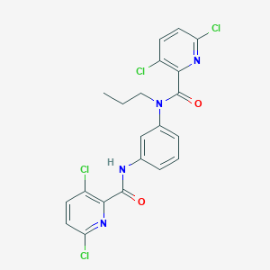 molecular formula C21H16Cl4N4O2 B2876701 3,6-dichloro-N-[3-[(3,6-dichloropyridine-2-carbonyl)-propylamino]phenyl]pyridine-2-carboxamide CAS No. 1210384-03-4