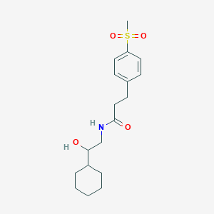 molecular formula C18H27NO4S B2876703 N-(2-环己基-2-羟乙基)-3-(4-(甲基磺酰基)苯基)丙酰胺 CAS No. 2034415-32-0
