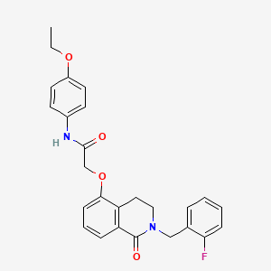 molecular formula C26H25FN2O4 B2876710 N-(4-ethoxyphenyl)-2-[[2-[(2-fluorophenyl)methyl]-1-oxo-3,4-dihydroisoquinolin-5-yl]oxy]acetamide CAS No. 850907-09-4