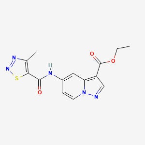 Ethyl 5-(4-methyl-1,2,3-thiadiazole-5-carboxamido)pyrazolo[1,5-a]pyridine-3-carboxylate