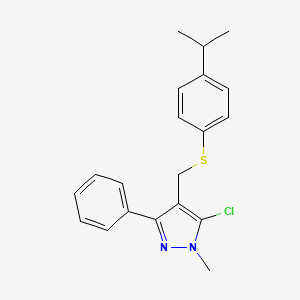 5-Chloro-1-methyl-3-phenyl-4-[(4-propan-2-ylphenyl)sulfanylmethyl]pyrazole