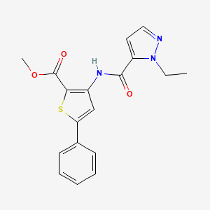 molecular formula C18H17N3O3S B2876728 methyl 3-(1-ethyl-1H-pyrazole-5-carboxamido)-5-phenylthiophene-2-carboxylate CAS No. 1170787-12-8
