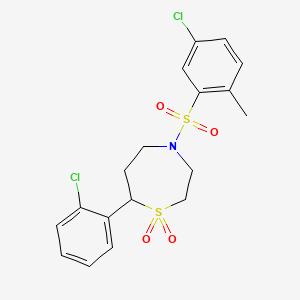 4-((5-Chloro-2-methylphenyl)sulfonyl)-7-(2-chlorophenyl)-1,4-thiazepane 1,1-dioxide
