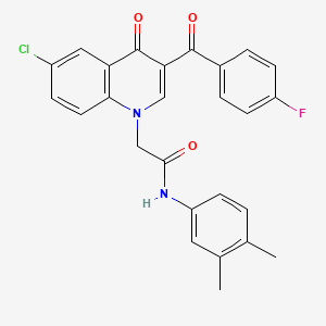2-(6-chloro-3-(4-fluorobenzoyl)-4-oxoquinolin-1(4H)-yl)-N-(3,4-dimethylphenyl)acetamide